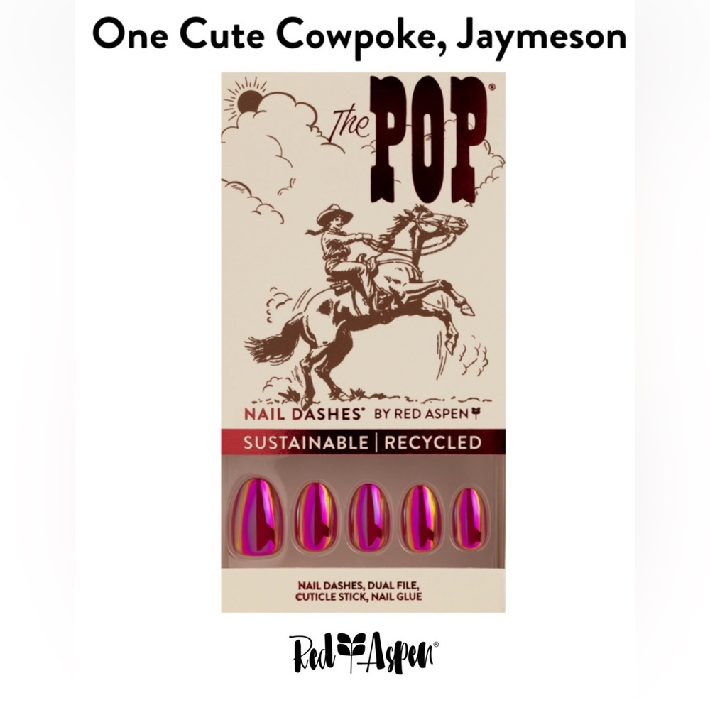 Red Aspen Nail Dashes 
One Cute Cowpoke, Jameson 
Short almond holo b6f